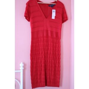 red french connection bodycon dress size 12 NWT